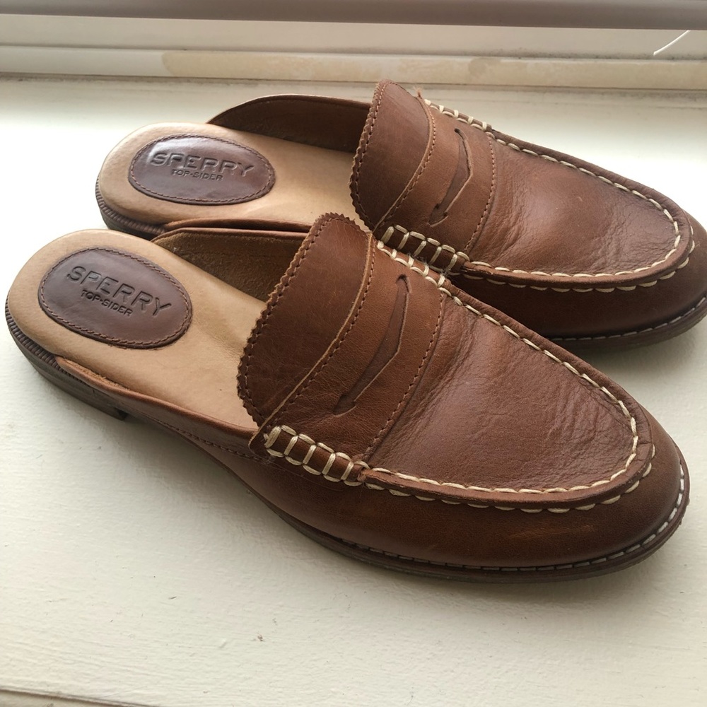 Sperry leather shoes | Top-sider slip on for women